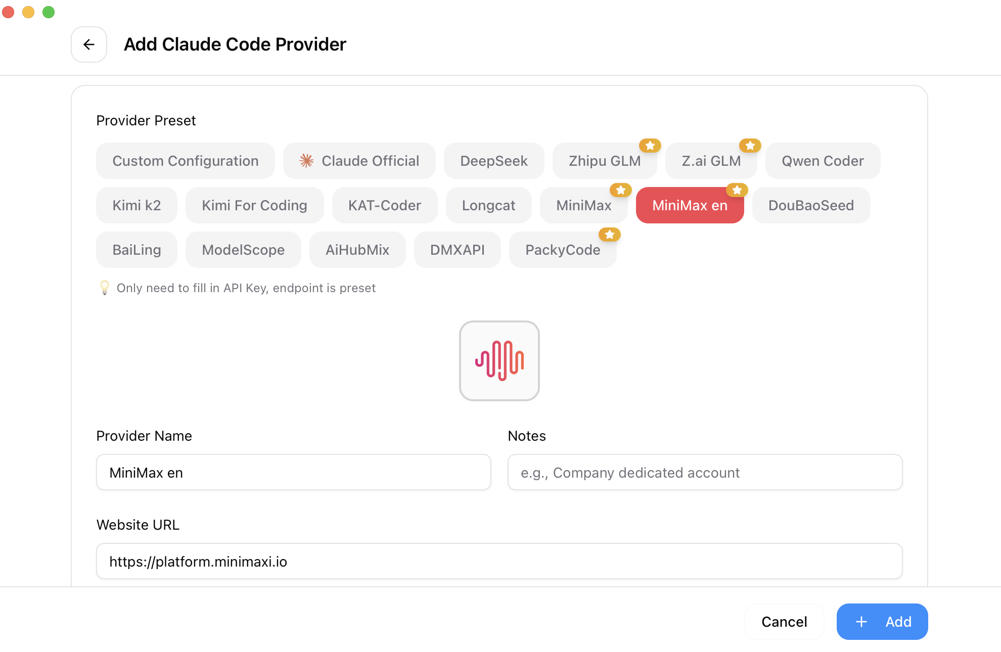 Add Provider